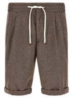 Brunello Cucinelli Brown Linen Bermuda Shorts