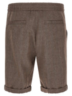 Brunello Cucinelli Brown Linen Bermuda Shorts