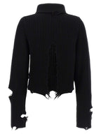 Haikure Black Merino Wool Cardigan
