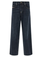Diesel Blue Cotton Relaxed Fit Jeans