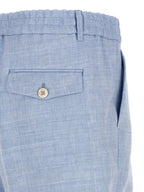 Brunello Cucinelli Blue Linen Bermuda Shorts