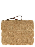 Ibeliv Beige Raffia Clutch Bag