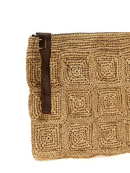 Ibeliv Beige Raffia Clutch Bag