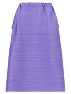 PLEATS PLEASE ISSEY MIYAKE Purple Polyester Midi Skirt