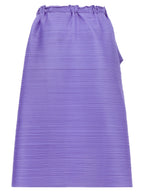 PLEATS PLEASE ISSEY MIYAKE Purple Polyester Midi Skirt