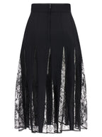 Dolce & Gabbana Black Silk Midi Skirt