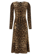 Dolce & Gabbana Brown Viscose Midi Dress