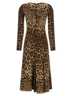 Dolce & Gabbana Brown Viscose Midi Dress