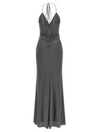 PINKO Gray Acetate Long Dress