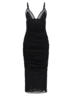 Dolce & Gabbana Black Polyamide Midi Dress