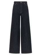 Khaite Blue Cotton Flared Jeans
