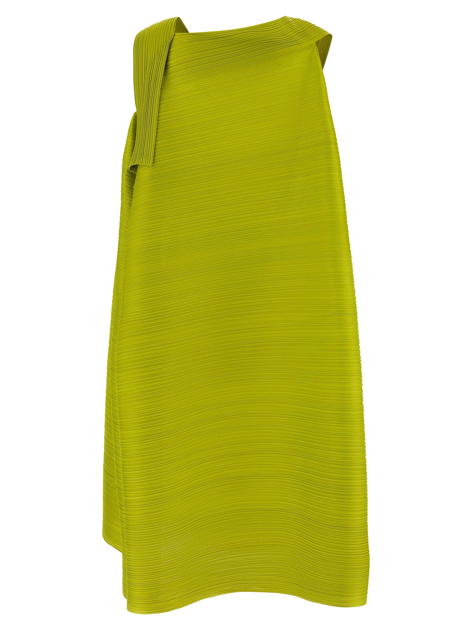 PLEATS PLEASE ISSEY MIYAKE Bicolor Polyester Midi Dress