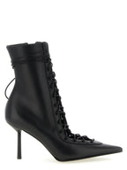 LE SILLA Black Lamb Leather Ankle Boots