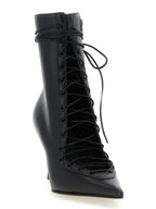 LE SILLA Black Lamb Leather Ankle Boots