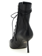 LE SILLA Black Lamb Leather Ankle Boots