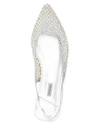 LE SILLA Silver Polyester Ballet Flats
