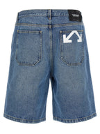 Off-White Blue Cotton Bermuda Shorts