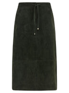 'S Max Mara Bicolor Lamb Leather Midi Skirt