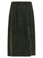 'S Max Mara Bicolor Lamb Leather Midi Skirt