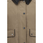 Brunello Cucinelli Beige Cotton Leather Jacket