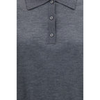 Loulou De Saison Gray Cashmere Polo Shirt