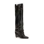 The Attico Black Calf Leather Bos Taurus Ankle Boots