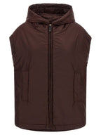 Max Mara Bordeaux Polyester Sleeveless Jacket