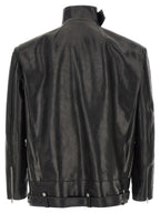 Rick Owens Black Bull Skin Leather Jacket