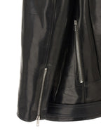 Rick Owens Black Bull Skin Leather Jacket