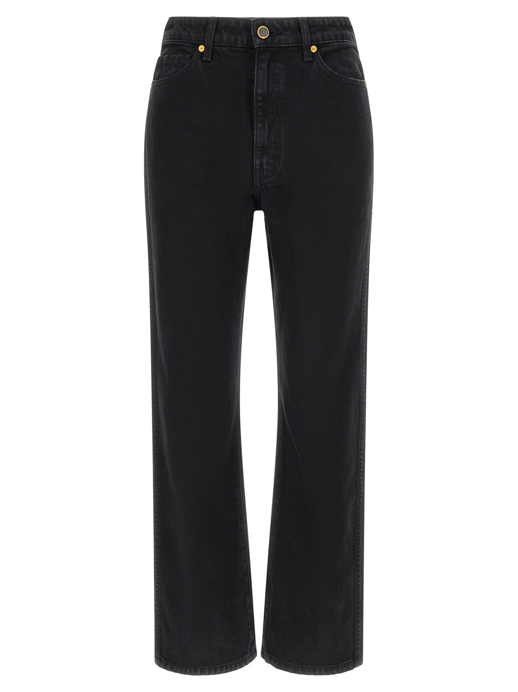 Khaite Black Cotton Flared Jeans