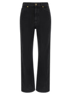 Khaite Black Cotton Flared Jeans