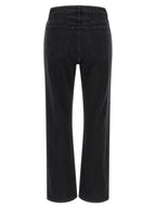 Khaite Black Cotton Flared Jeans