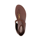 Saint Laurent Brown Lamb Leather Flip-Flop Sandals