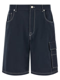 Fendi Blue Cotton Bermuda Shorts