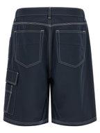 Fendi Blue Cotton Bermuda Shorts