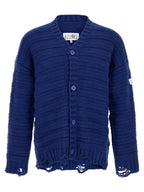 MM6 Maison Margiela Blue Virgin Wool Cardigan