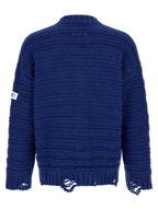 MM6 Maison Margiela Blue Virgin Wool Cardigan