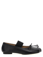 MM6 Maison Margiela Black Leather Ballet Flats