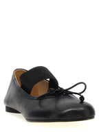 MM6 Maison Margiela Black Leather Ballet Flats
