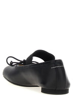 MM6 Maison Margiela Black Leather Ballet Flats