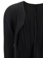 PLEATS PLEASE ISSEY MIYAKE Black Polyester Cardigan