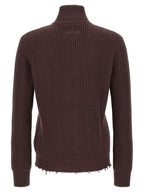 MM6 Maison Margiela Brown Cotton Cardigan