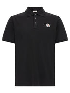 Moncler Black Cotton Polo Shirt