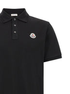Moncler Black Cotton Polo Shirt