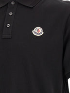 Moncler Black Cotton Polo Shirt