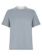 Brunello Cucinelli Blue Cotton T-Shirt