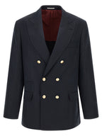 Brunello Cucinelli Blue Silk Blazer