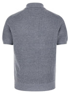 Brunello Cucinelli Blue Linen Polo Shirt