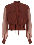 Brunello Cucinelli Brown Cotton Blouse