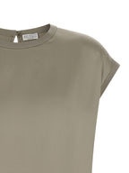 Brunello Cucinelli Bicolor Silk Blouse